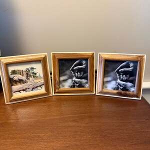 Master Stroke 4x4 Wood and Resin Picture Frame — New, Made in India set of 3